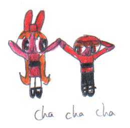 Blossom and Brick do a Cha Cha Cha together.