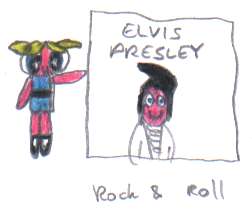 Bubbles with a picture of Elvis Presley.